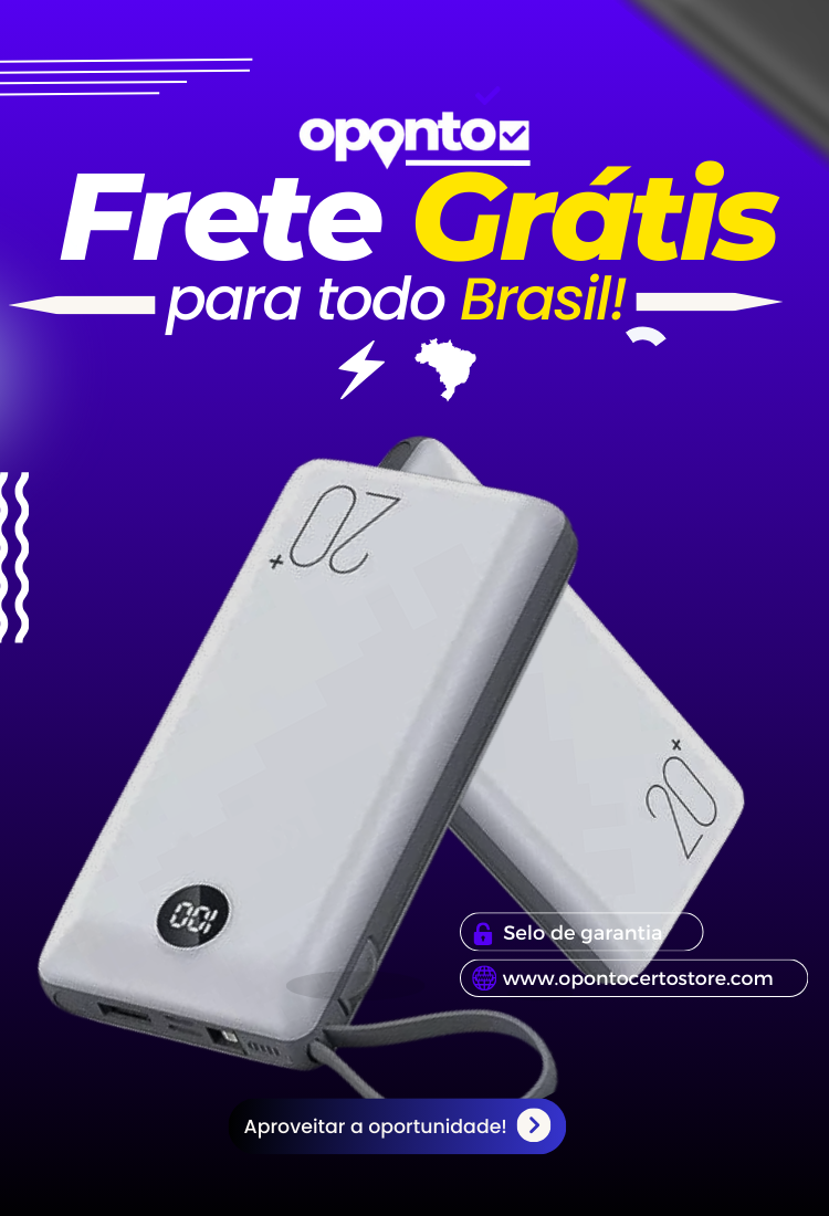 Power Bank 10.000mAh / 20.000mah Carregador Rápido Com Display Portátil