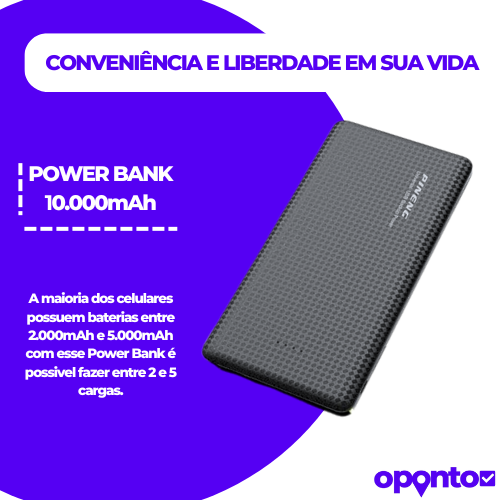 Power Bank 10.000mAh / 20.000mah Carregador Rápido Com Display Portátil